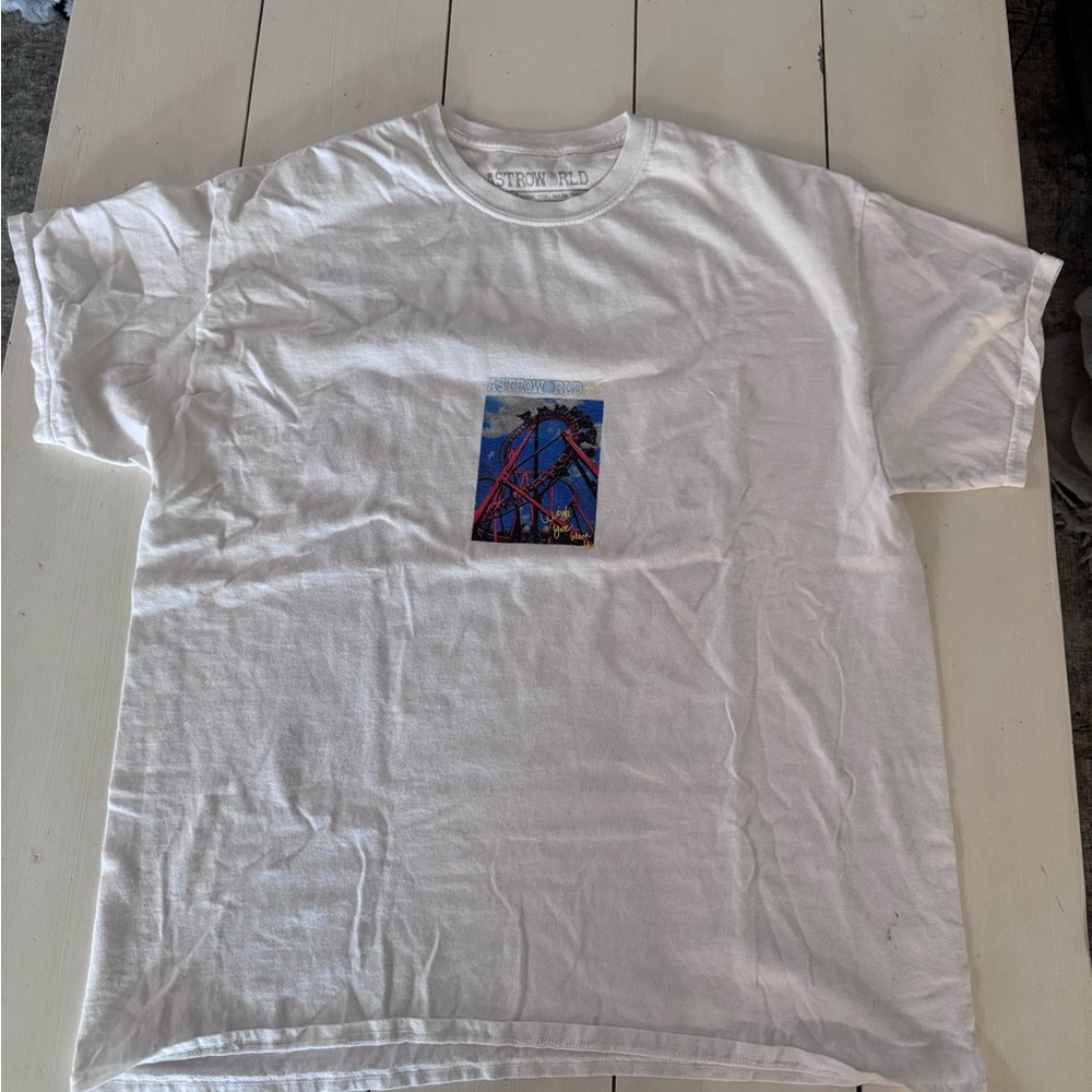 Travis Scott White Short Sleeve Tee with Graphic